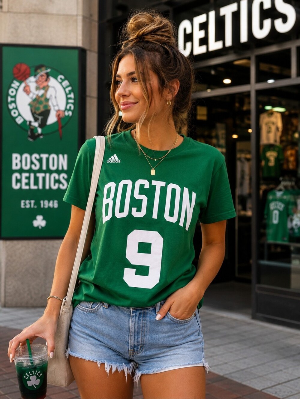 Adidas Boston Green Rajon Rondo #9 Graphic Tee